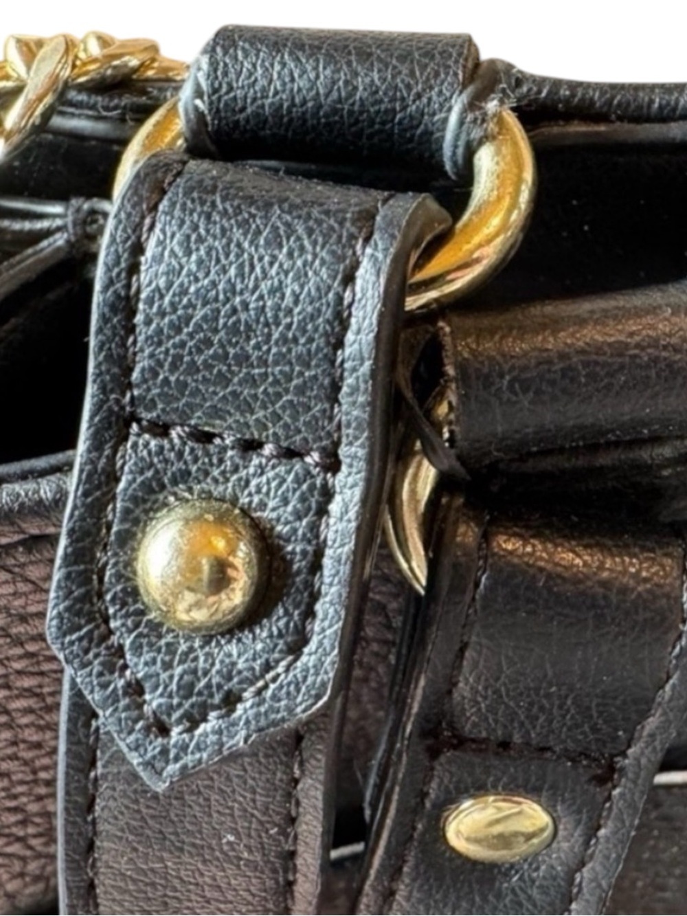 Juicy Couture Edgy Black Handbag Shoulder Bag Crossbody with Gold Chain Details - Picture 9 of 15